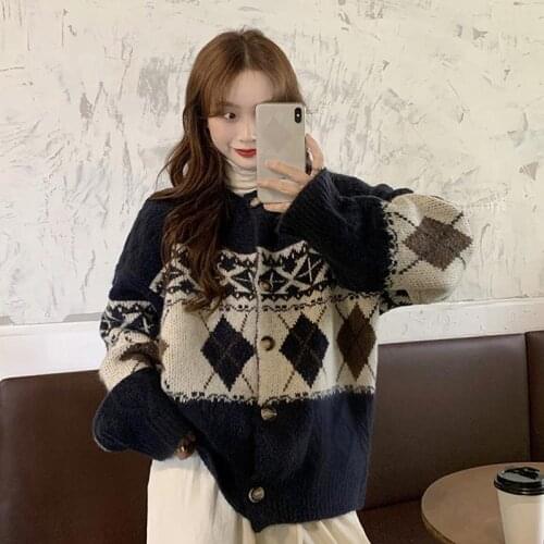 Autumn Winter Sweater Cardigans Colorful Sweater Women Single-breasted Knit Cardigan Small Sweter Women Jacket New Top Femme