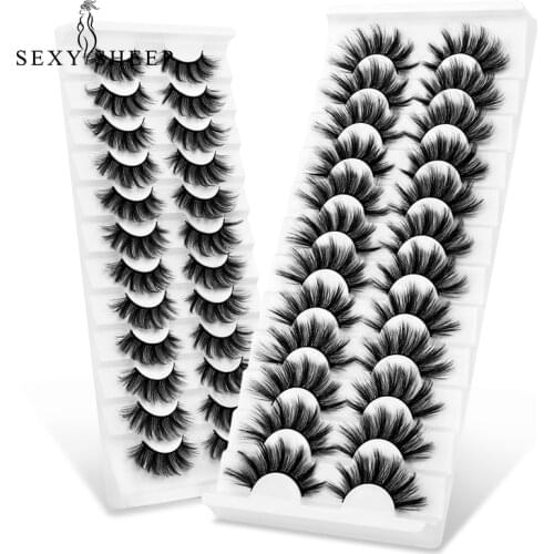 SEXYSHEEP 5/12 pairs 3D Mink Lashes Natural False Eyelashes Dramatic Volume Fake Lashes Makeup Eyelash Extension Silk Eyelashes