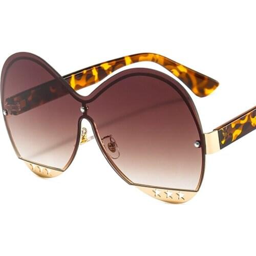 Fashion Rimless Square Sunglasses Women Oversized Luxury Brand Gradient Shades Glasses Sunglasses Ladies Oculos Feminino UV400