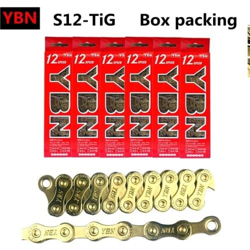 YBN Bike Chains S12 12speed MTB Road Bike Chians 12 Speed Hollow Bicycle Chain 126 Links Silver S11S for SLX XT