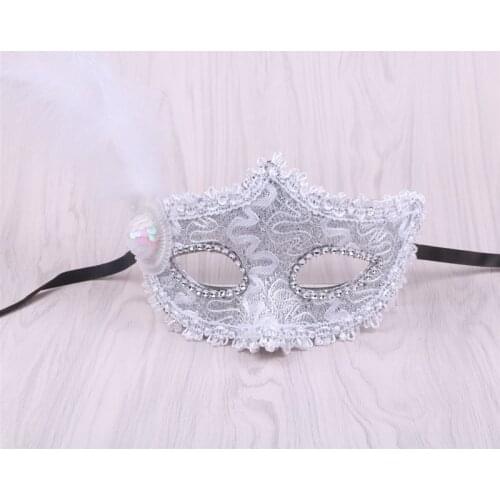 1Pc 4Colors Women Sexy Venetian Lace Feather Flower Eye Masks Halloween Masquerade Mask Girls Half Face Party Dance Mask