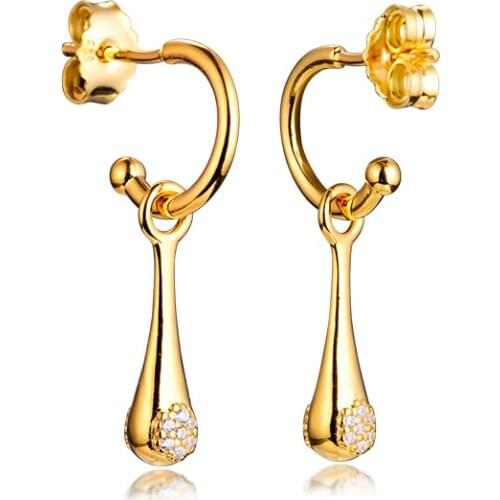 100% 925 Sterling Silver Jewelry Shine Modern Love Earrings Free Shipping