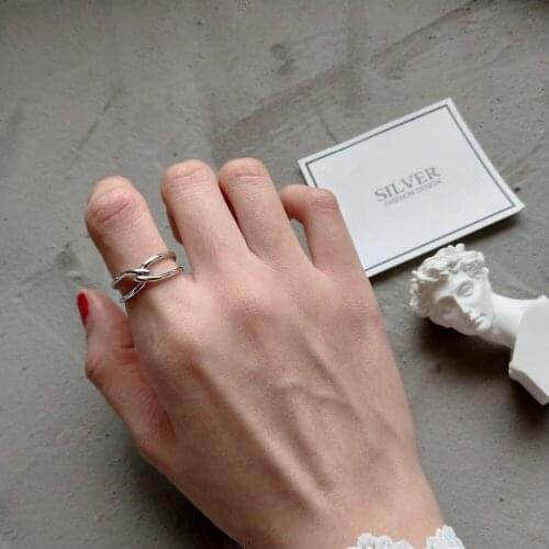 100% Authentic 925 sterling silver Double Rows/ Multi-Layers Twisted Knot LOve Ring NEW Rock party J215