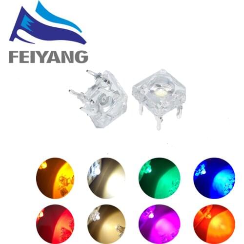 1000Pcs 5mm F5 Piranha LED White Red Green blue Yellow Clear 5mm LED Light-Emitting-Diodes 4-pins LED Diodos Brightness