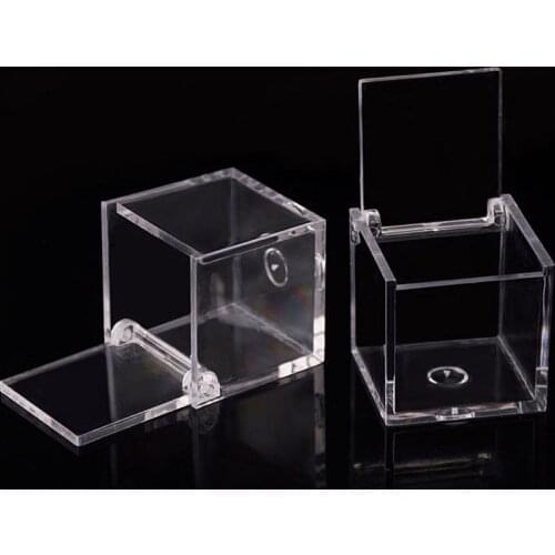 12PCS Creative Transparent Plastic Gift Box Candy Box Square Flip Cookies Snack Storage Case 4.5*4.5CM