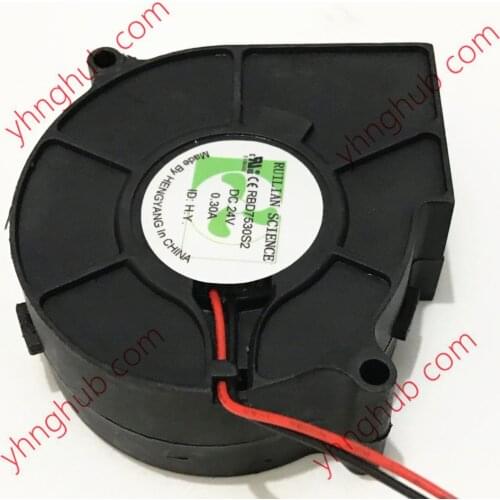 RUILIAN RBD7530S2 DC 24V 0.30A 75x75x30mm 2-Wire Server Cooling Fan