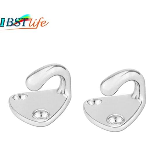 2PCS IBST LIFE Stainless Steel 316 Pad Eye Fender Fending Hook Rope Boat Sail Tug Ship marine Hardware coat cap hook