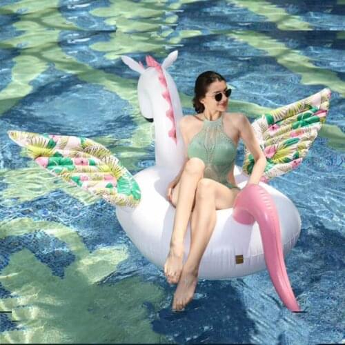 200CM Giant Pattern Wing Unicorn New Candy Pegasus Inflatable Pool Float Ride-On Swimming Ring Water Party Toy Boia Piscina