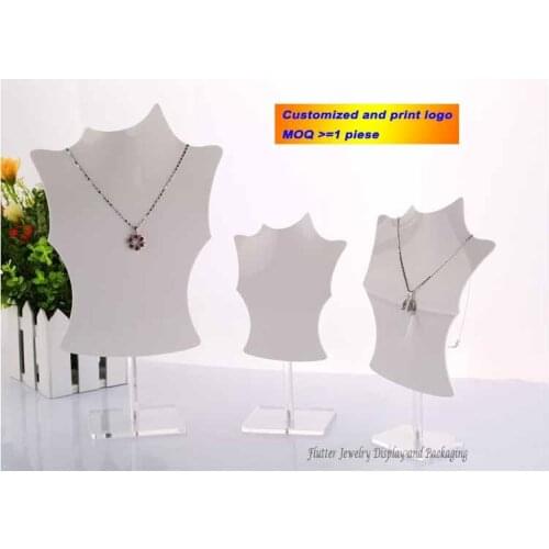 3pcs/set Fashion Acrylic Necklace Display Mannequin Jewelry Holder Pendant Showing Rack Model Necklace Display Stand Showcase