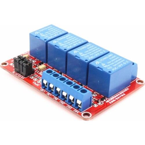 4 Channel Relay Module with Optocoupler Isolation Supports High and Low Trigger voltage 5V, 12V, 24V