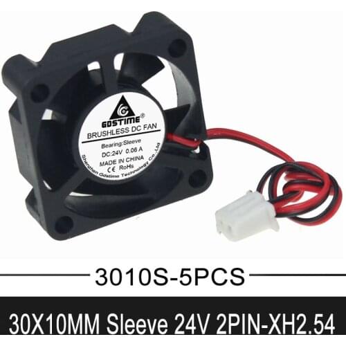 5pcs Gdstime 30mm 30x30x10mm 24V 3D printer DC Brushless Mini Cooler Cooling Fan 3010S