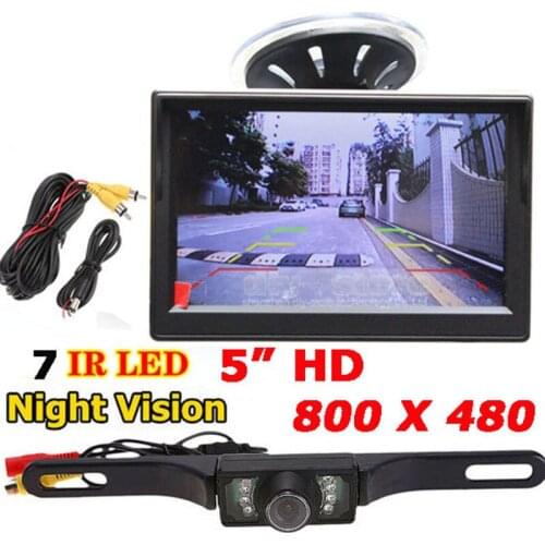 Car Rear View System 5 Inch TFT LCD Display Color Monitor + Vehicle Night Vision Waterproof Reversing Backup Camera