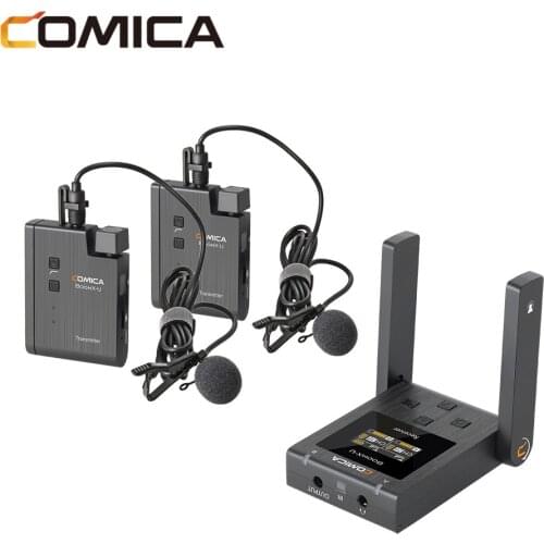 Comica BoomX BoomX-U U1 U2 Wireless Microphone Broadcasting Level Mini Mic UHF Transmitters Receiver Kit for DSLR Phone Camera