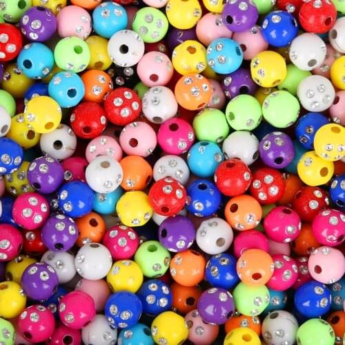 8mm 100pcs/bag Shiny Acrylic Beads for Jewelry Crafts Making for DIY Bracelet Necklace Clothing Decoration