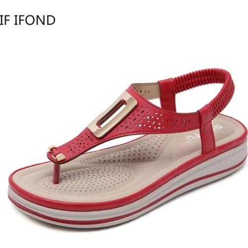 IF IFOND Women Sandals Flat Sole Casual Soft Open Toe Foot Wedge Sandal Women Shoes Comfy Platform Orthopedic Bunion Corrector