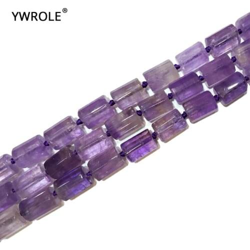 11*16 mm Natural Light Amethysts Cylindrical Shaped Facted Stone Beads For Jewelry Making DIY Bracelet, Necklace Strand 15"