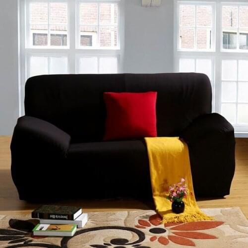 Black Sofa Cover Tight All-inclusive Sofa Towel Slipcovers Stretch Fabric Single/Two/Three/Four-seat elastic sofa hoesjes