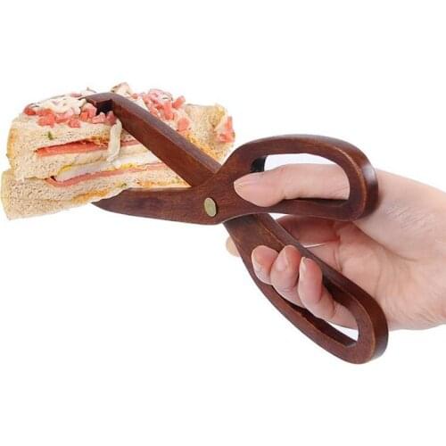 Wood Food Tongs/scissors Barbecue Steak Tongs Bread Dessert Pastry Clip Clamp Buffet Kitchen Cooking Tools Pastry Clip