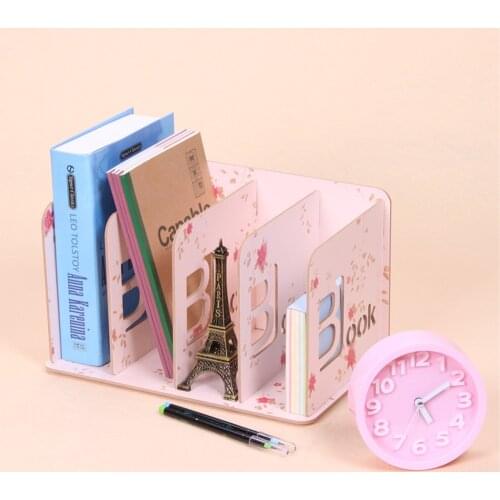 Wood Desk Organizer File Rack Book Sorter Organizer Holder Wood with 4 Compartments for Students School Office Home S