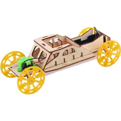 Kids DIY Assembly Electric Amphibious Vehicle Model Scientific Experiment Toy wood DIY Assembly Vehicle Model great gifts