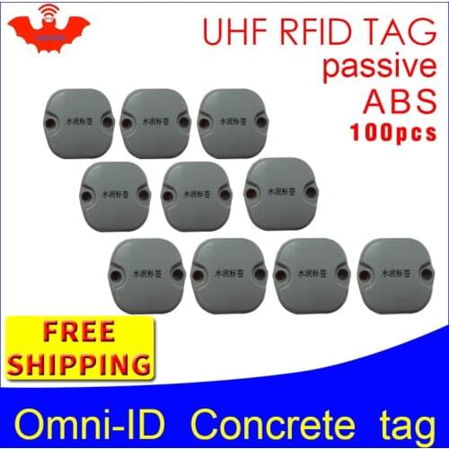 UHF RFID Concrete tag omni-ID 915mhz 868mhz Impinj Monza4QT EPC 100pcs free shipping durable ABS smart card passive RFID tags