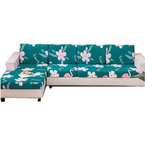 【Flower Flora Print Elastic Sofa Cover】 fundas para sofás for Living Room 3-seater Couch Stretch Corner Armchair 1/2/3/4 Seats