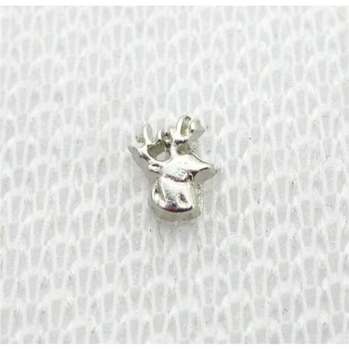 Hot Selling 30pcs/lot Silver Deer Floating Charms Living Glass Memory Floating Lockets Pendants Charms DIY Jewelry Charms