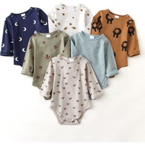 Cotton Baby Long Sleeve Rompers Newborn Jumpsuit Cute Infant One-piece Onesie Baby Boy Clothes For New Born Baby Boys and Girls