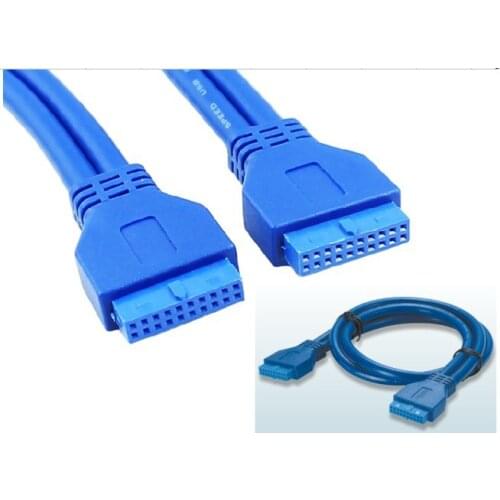 50 cm 2 pulgadas placa base 19 P/20 Pin hembra a hembra Cable de puerto 5 Gb/s 5 USB 3,0 Header f/F cable