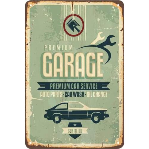 Classic Garage Tin Sign Vintage Metal Poster Metal Tin Sign Plates Wall Decor for Bar Pub Club Man Cave