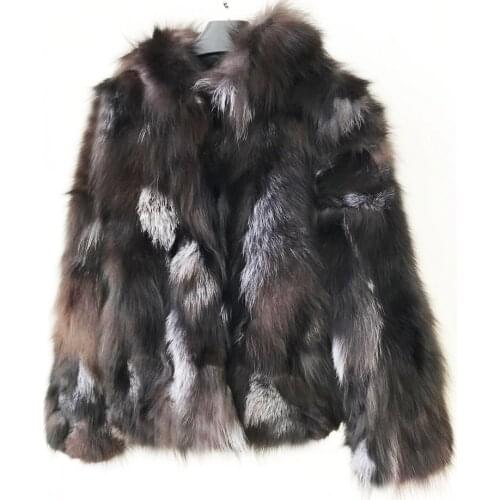 2021 Silver Fox Fur Hooded Jacket Wholesale Fur Womens Coat New 100% Real Fur Coat For Winter Warm Overcoat TSR626