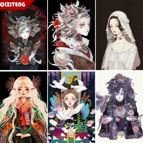 QIZITENG Full Diamond Square Diamond Painting Personality Creative 5D Diy Diamond Embroidered Rhinestone Mosaic Home Decoration