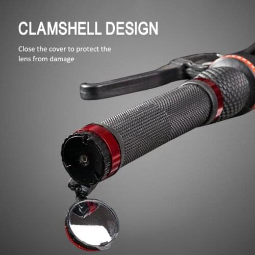 Mini Bicycle Rearview Mirror With Warning Light 360 Degree Rotatable MTB Road Bike Handlebar Mirror Cycling Accessories