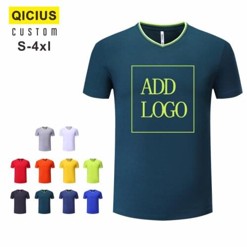 Custom Men T-shirt V-neck Fashion Soild Male Tops Tees Short Sleeve Camisas Roupas Masculinas Mother Kids Parent-Child Outfit