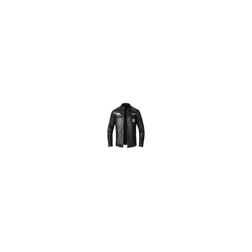 Mens Leather Pu Black Autumn And Winter New Slim Windproof Warm Leather Jacket Fashion Motorcycle Jacket Bomber Jacket