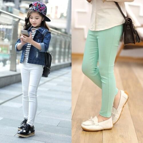 Spring Autumn New Casual Girls Long Trousers Children 's Pencil Pants Skinny Leggings For Girls Kids Pants 3-12 Y Girl Clothes