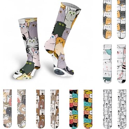 Novelty Style Animal Long Socks Funny Mini Gather Pattern Women Winter Calf Socks Casual Sports Cycling Unisex Cotton Knee Sock