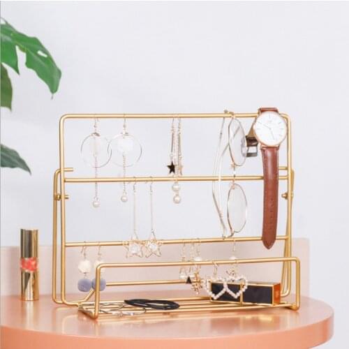 Princess Necklace Bracelet Jewelry Storage Finishing Display Earring Rack Simple Modern Wrought Iron Geometric Jewelry Rack