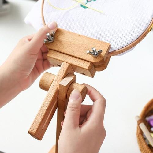 French Embroidery Frame Desktop Embroidery Bracket Solid Wood Household Cross Stitch Portable Embroidery Shed Fixed