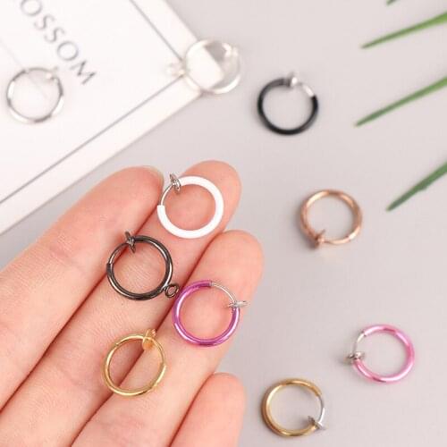Clip Earrings Fake Spring On Nose Clips Ring Stealth Hoop Lip Ring No Piercing
