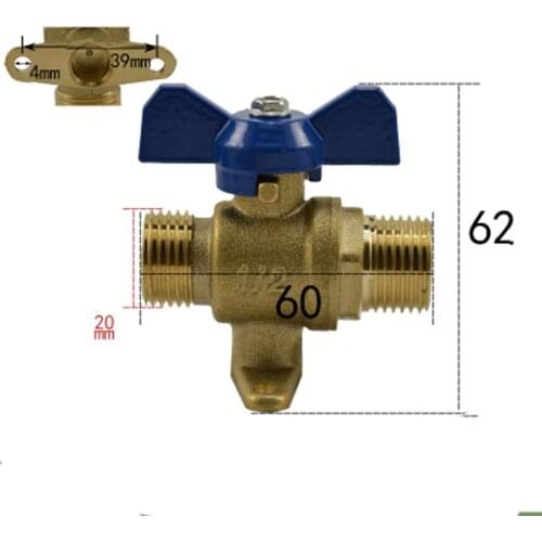 DN15 G 1/2" BSP Male Brass Ball Valve Water Gas Oil Port Size 12mm With Blue Handle