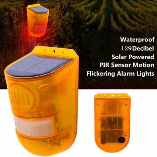 2pcs Solar Alarm Light Wireless PIR Motion Sensor Outdoor Garden Security Lamp Outdoor Waterproof Solar Alarm Lamp