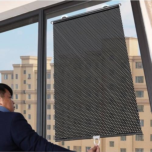 Car Window Sun Shade Roller Blind Screen Protector Baby Kids Side Sun Visor Free-Perforated