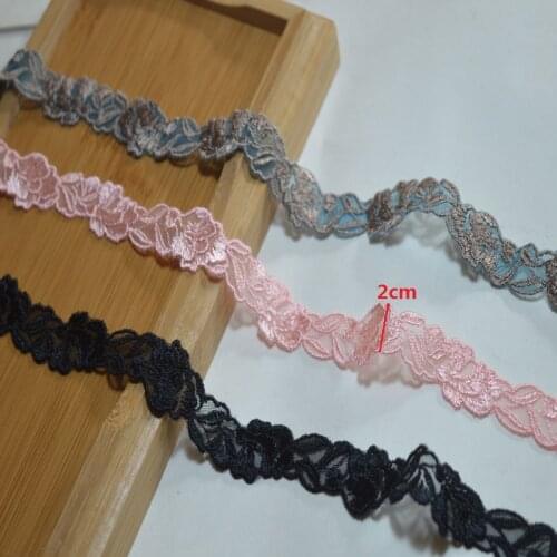 Free shipping 2CM(15yds/lot)brown~pink~black floral embroidery Hight quality lace fabrics embroidered lace17112508