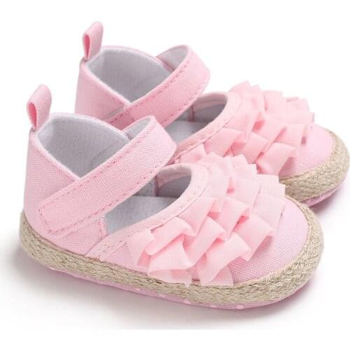 Baby Shoes Newborn Infant Girl Princess Non-Slip Soft Sole Fabric Shoes First Walkers Crib Shoes Summer 0-24M