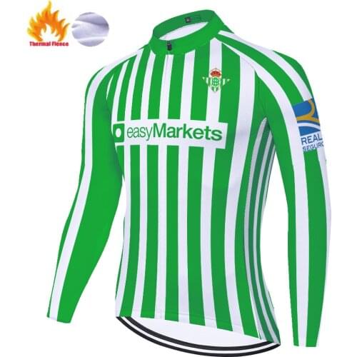 Pro team Betis long sleeve cycling jersey men Winter Thermal Fleece Bike Clothing Bicycle long sleeve cycling shirt