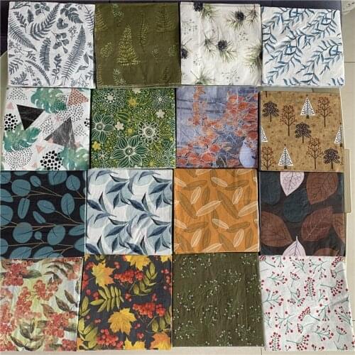 Vintage napkin paper elegant tissue green blue red leaf fruit flower decoupage wedding birthday party decor beautiful serviettes