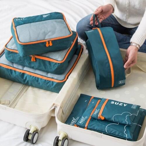 Waterproof Travel Storage Bag 7-Piece Suit Portable Luggage Clothing Bag Organizer Bag for Shoes Travel Suitcase