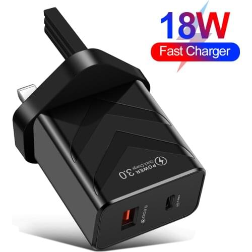 18W PD USB Type C Quick Charger Adapter For iPhone 12 MAX Pro XR Max 12 Mini Fast PD charger port EU US UK AU Plug Travel Wall