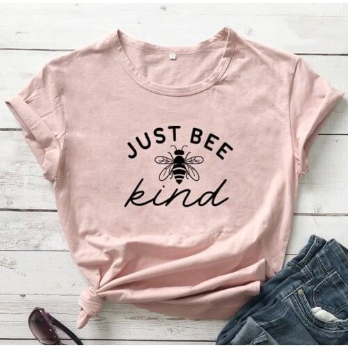 Just Bee Kind T-shirt Funny Summer Christian Inspirational Quote Tshirt Aesthetic Women Graphic Kindness Bible Tee Shirt Top